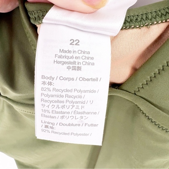✅ J. CREW SIZE 22 OLIVE GREEN Ruched V-neck one-piece - Picture 6 of 7